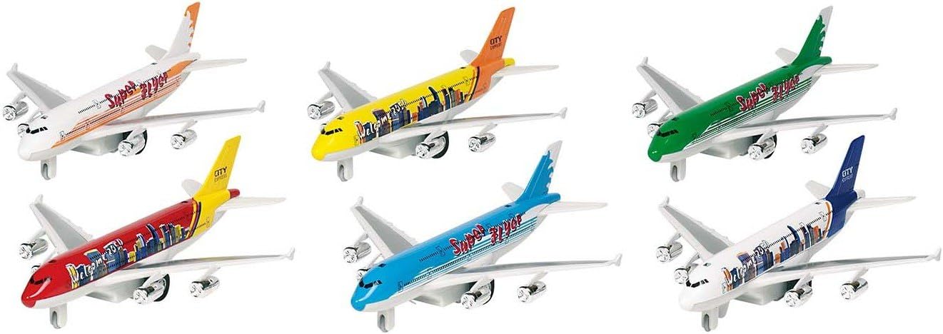 Airplane with light and sound, die-cast, L= 18,5 cm