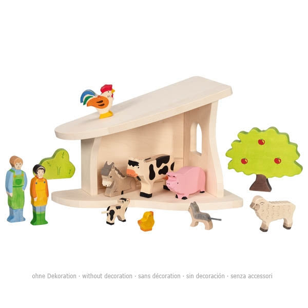 Stable and Nativity scene, assembled