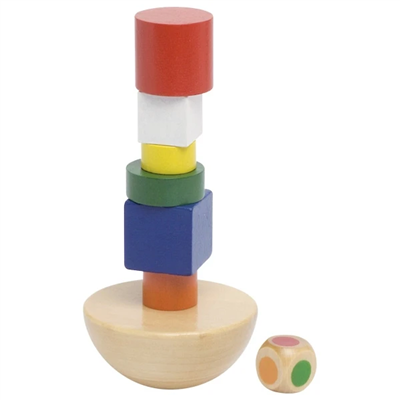 Balancing tower in cotton bag