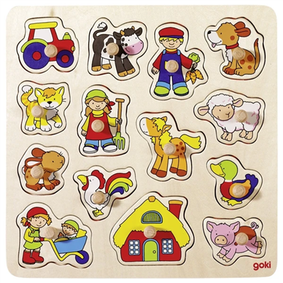 Lift out puzzle, rooster, pig, ...