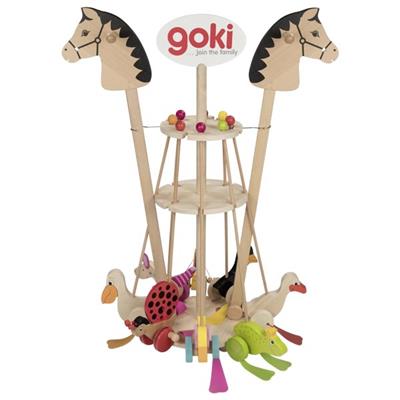 Display stand for push-along animals and hobby horses