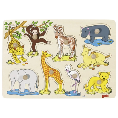 Lift out puzzle, African baby animals