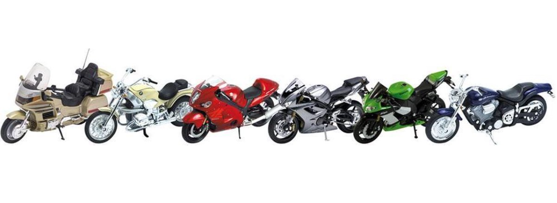 Motorcycles, die-cast, 1:18, L= 11-13 cm