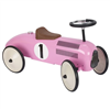 Pink toy car with a number 1 on a white background