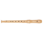 Wooden recorder on a white background