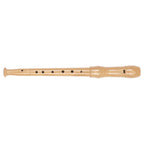 Wooden recorder on a white background