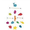 Colorful fish and sea creature mobile on a white background