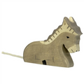 Wooden horse toy on a white background