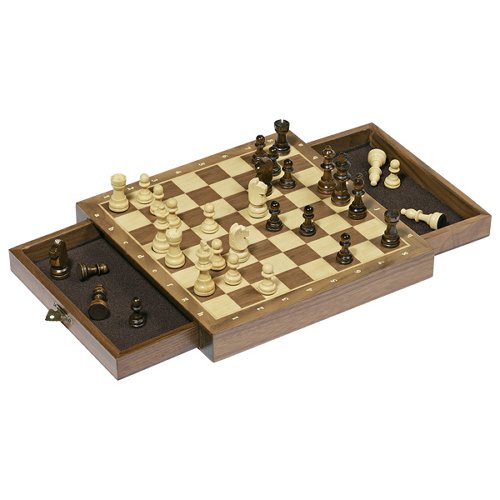 Magnetic chess set with drawers