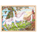 Jigsaw puzzle with unicorns and a fantasy landscape