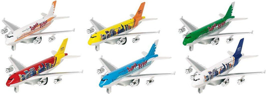 Airplane with light and sound, die-cast, L= 18,5 cm