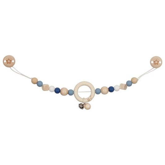 Pram chain star blue with clips