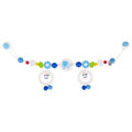 Pram chain elephant with clips, blue