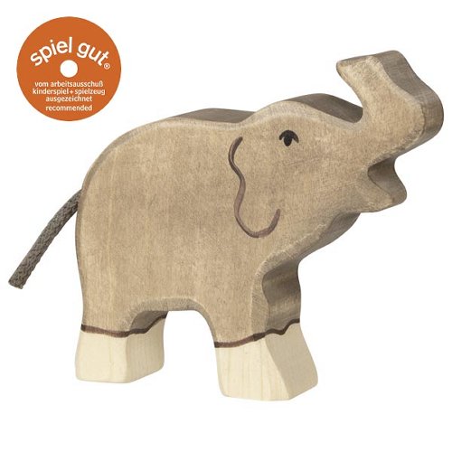 Elephant, small, trunk raised