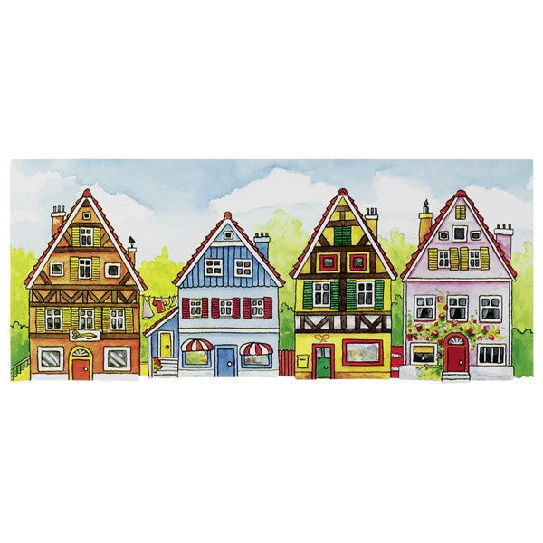 Colorful cartoon houses on a white background
