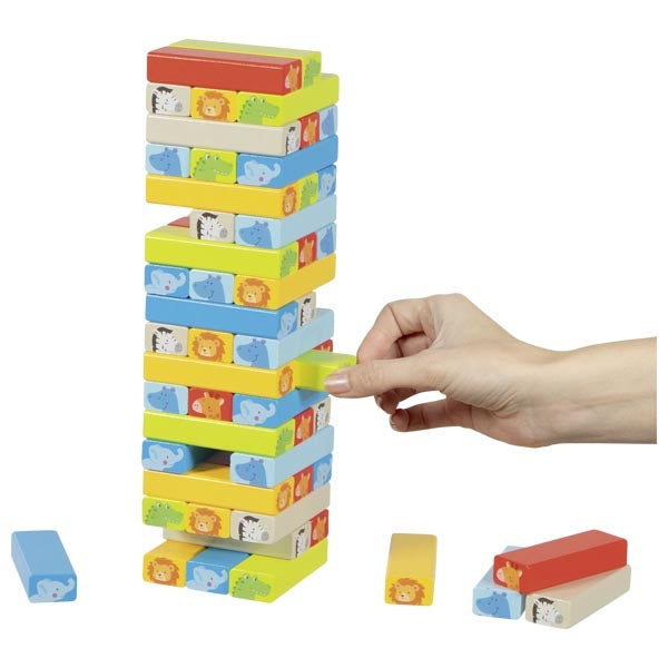 Tumbling Tower with animal motifs