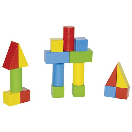 Pull-along cart with 18 building blocks, goki basic.