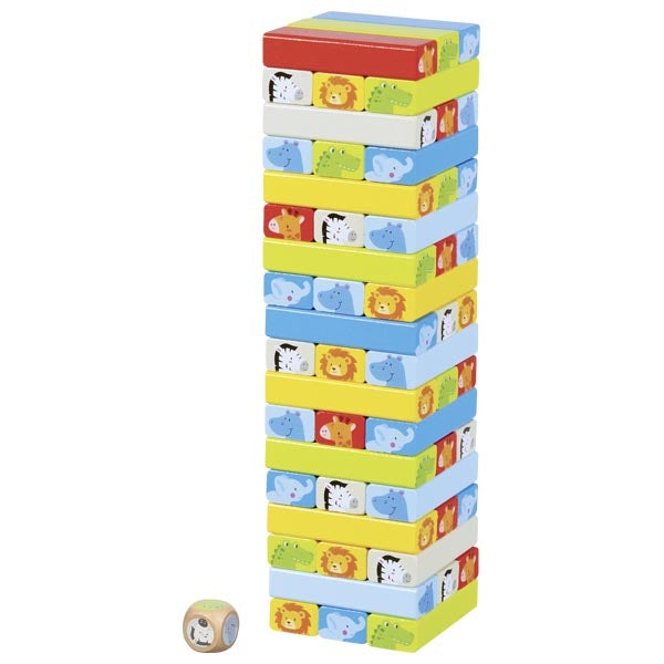 Tumbling Tower with animal motifs