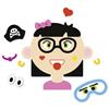 Magnetic game, funny faces girl