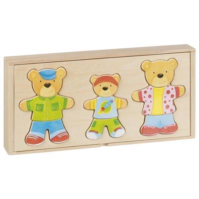Bear design, dress up box, puzzle