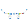 Pram chain elephant with clips, blue